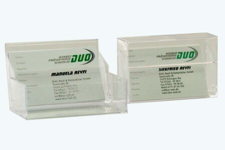 Transparente Visitenkartenboxen - DUO Produktion