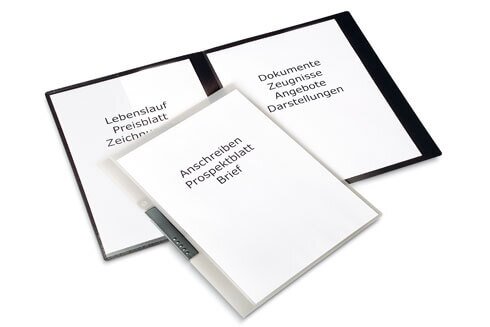 Klemmhefter A4 aus Kunststoff mit Vorder- und Innentasche - DUO Produktion