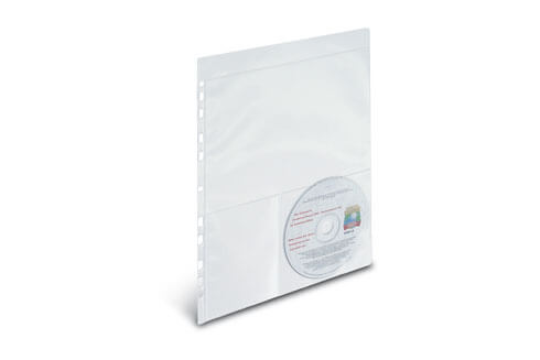 CD Hülle DVD Hülle mit Klappe und mehrfacher Lochung - transparent - DUO Produktion