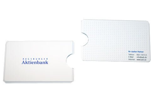 Scheckkartenhüllen Kreditkartenhüllen in Sonderanfertigung bedrucken lassen - DUO Produktion