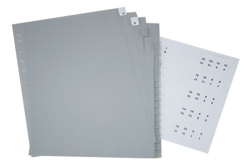 Zahlenregister mit wechselbaren Taben - DUO Produktion